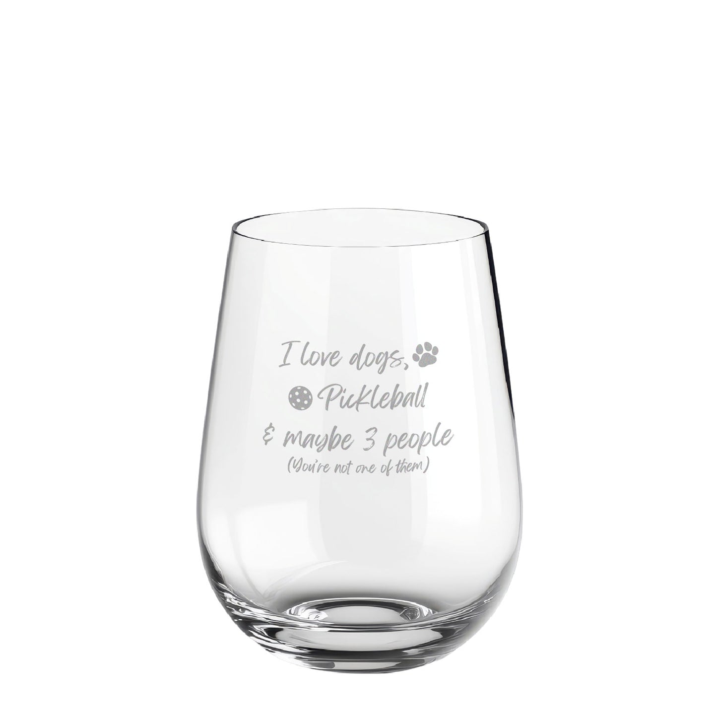 17oz Stemless Wine Glass | Pickleball 4-Pack