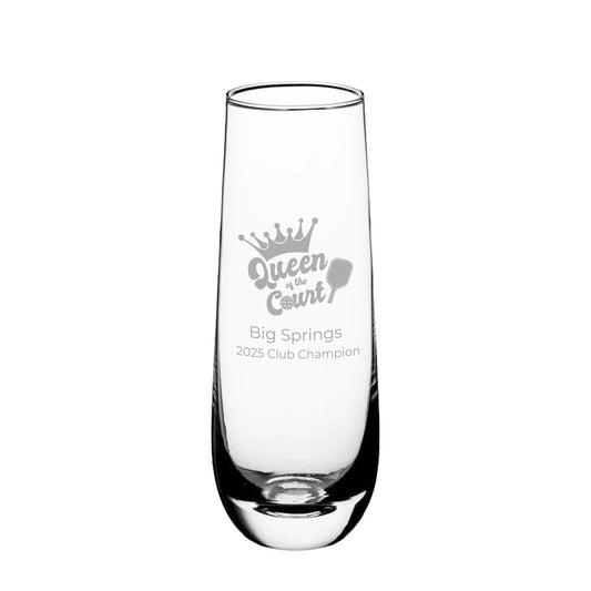 10oz Stemless Champagne Flute | Pickleball 4-Pack