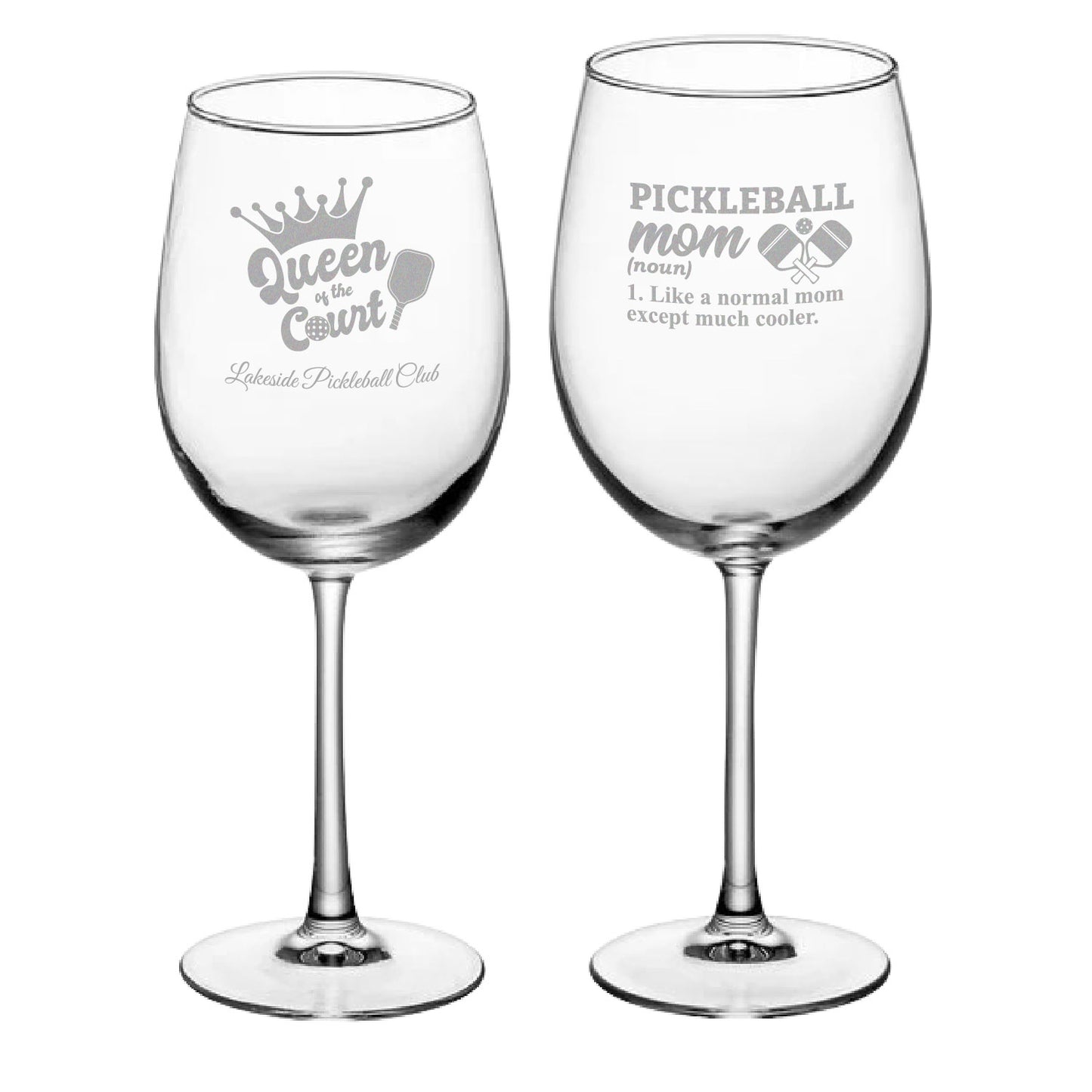 16oz & 19oz Wine Glass | Pickleball 4-Pack