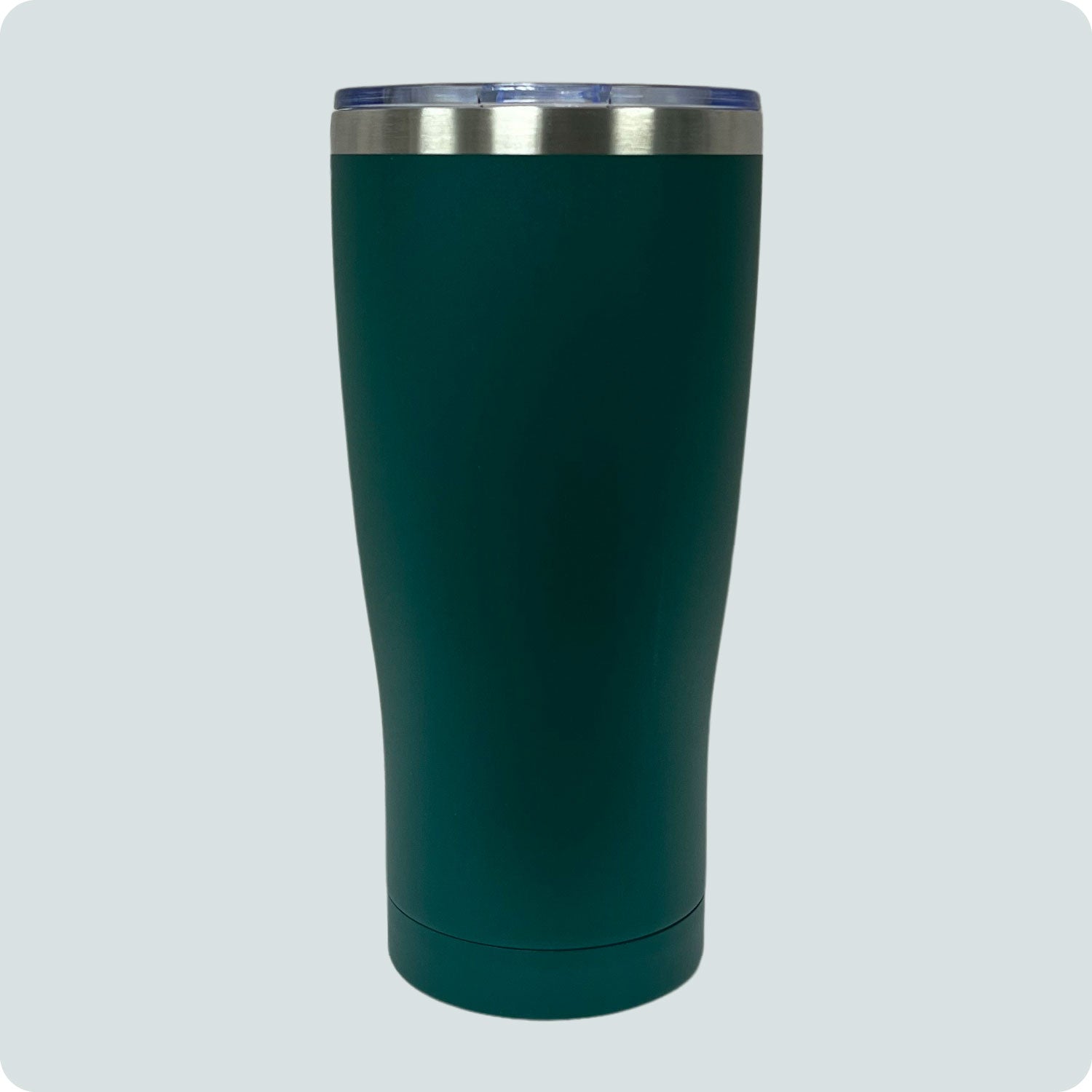 Dark Green 30oz stainless steel tumbler, double-wall vacuum insulated with a powder-coated finish, shown against a flat, matching backdrop.