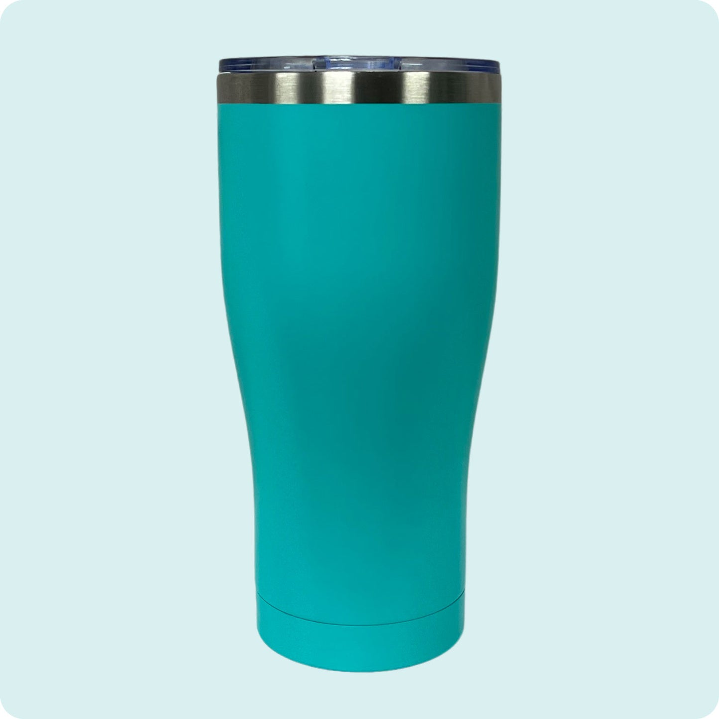 Seafoam 30oz stainless steel tumbler, double-wall vacuum insulated with a powder-coated finish, shown against a flat, matching backdrop.